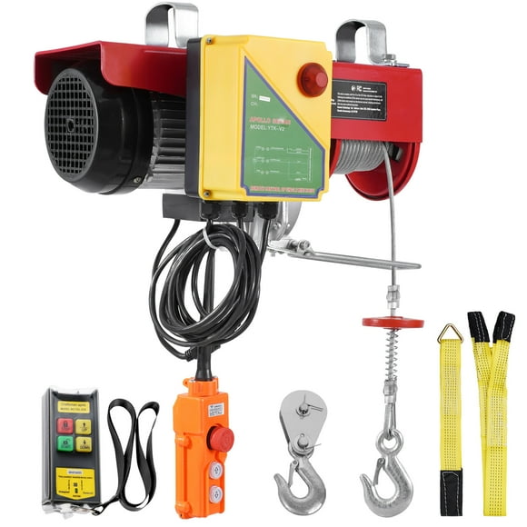 KFFKFF Electric Winch, 2200 lbs Capacity, 120V with Dual Remote Control Options (328 ft Wireless & 14 ft Wired), 40 ft Lift Range, Versatile Single/Double Cable Use, Ideal for Garage, Warehouse