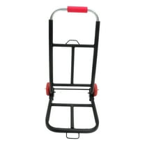 Foldable Hand Truck Dolly with Robust Iron and PU Material for Shopping Use Black
