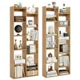 thumbnail image 1 of Gymax 2PCS 11-Tier Bookcase w/ Anti-Tipping Kits Wood Display Shelf Tree-Shaped Natural, 1 of 10
