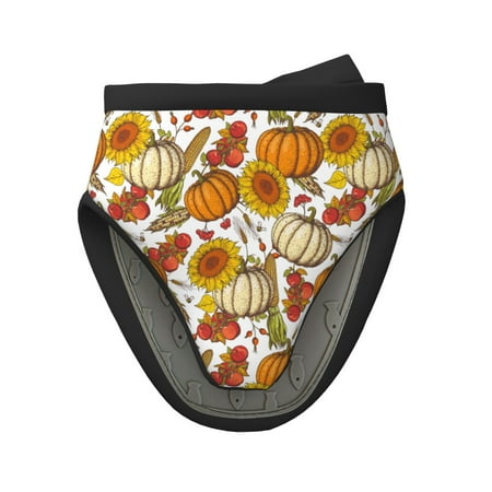 

Matuu Pumpkin Corn Daisy for Non-Slip Mini Oven Soft Silicone Mitt 5.9 x5.9