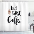 thumbnail image 1 of Ambesonne Coffee Shower Curtain, Brush Style Writing, 69"Wx70"L, Black White Brown, 1 of 3