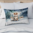 thumbnail image 4 of Hello Winter Miniature American Shepherd Welcome Snowy Night Watercolor Vintage Quilt Pillowcase MAS Dog Lover Gifts Throw Pillow Cover Bed Home Decor - 01011, 4 of 5
