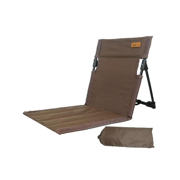 Folding Beach Chair with Back Support, Stadium Chair, Lightweight Camping Chair, Foldable Chair for Backpacking Yard Sunbathing Outdoor Travel Brown