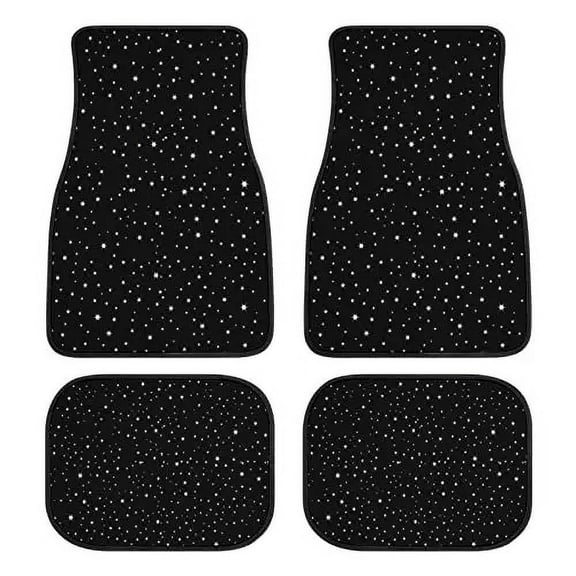 Car Floor Mat 4 Piece Sets Starry Night Universal All Weather Waterproof Driver Heel Pad Protector-Full Set Front & Rear Carpet