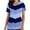 Blue, variant on QATAINLAV Scrubs for Women Color Block Printed Short Sleeve V Neck Nursing Scrub Tops Holdiay Medical Working Uniform T-Shirts with Pockets Casual Caregiver Top Gifts for Nurse Blue XXL