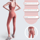 thumbnail image 5 of Pantalones de yoga adelgazantes de cintura alta y cadera color melocotón para mujer, ajustados, de estilo europeo y americano, sin vergüenza, 5 of 6