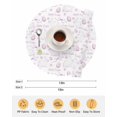 thumbnail image 6 of 13 Inch Round Placemats Set of 4, Pink Easter Non Slip Heat Insulation PP Table Mats, Watercolor Spring Bunny Eggs Flowers Washable Place Mats for Kitchen Dining Party Table Decor, 6 of 7