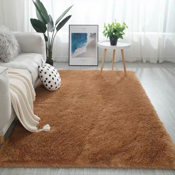 Hearthoom Shaggy Area Rug,Machine Washable Mat Non Slip Indoor Carpet for Living Room Bedroom Grey