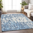 thumbnail image 5 of HomeRoots 675149 9 x 12 ft. Denim Blue & Ivory Abstract Transitional Washable Machine Made Rectangle Area Rug with UV Protection, 5 of 9