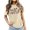 Beige, variant on Womens Summer Tops Crew Neck Floral Letter Print Classic Short Sleeve Basic TeeSoft Blouse Casual Tops Summer Blouses