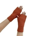 thumbnail image 2 of Dyfzdhu Women Fall Winter Solid Color Multicolor Twist Knitted Wool Half Gloves, 2 of 3