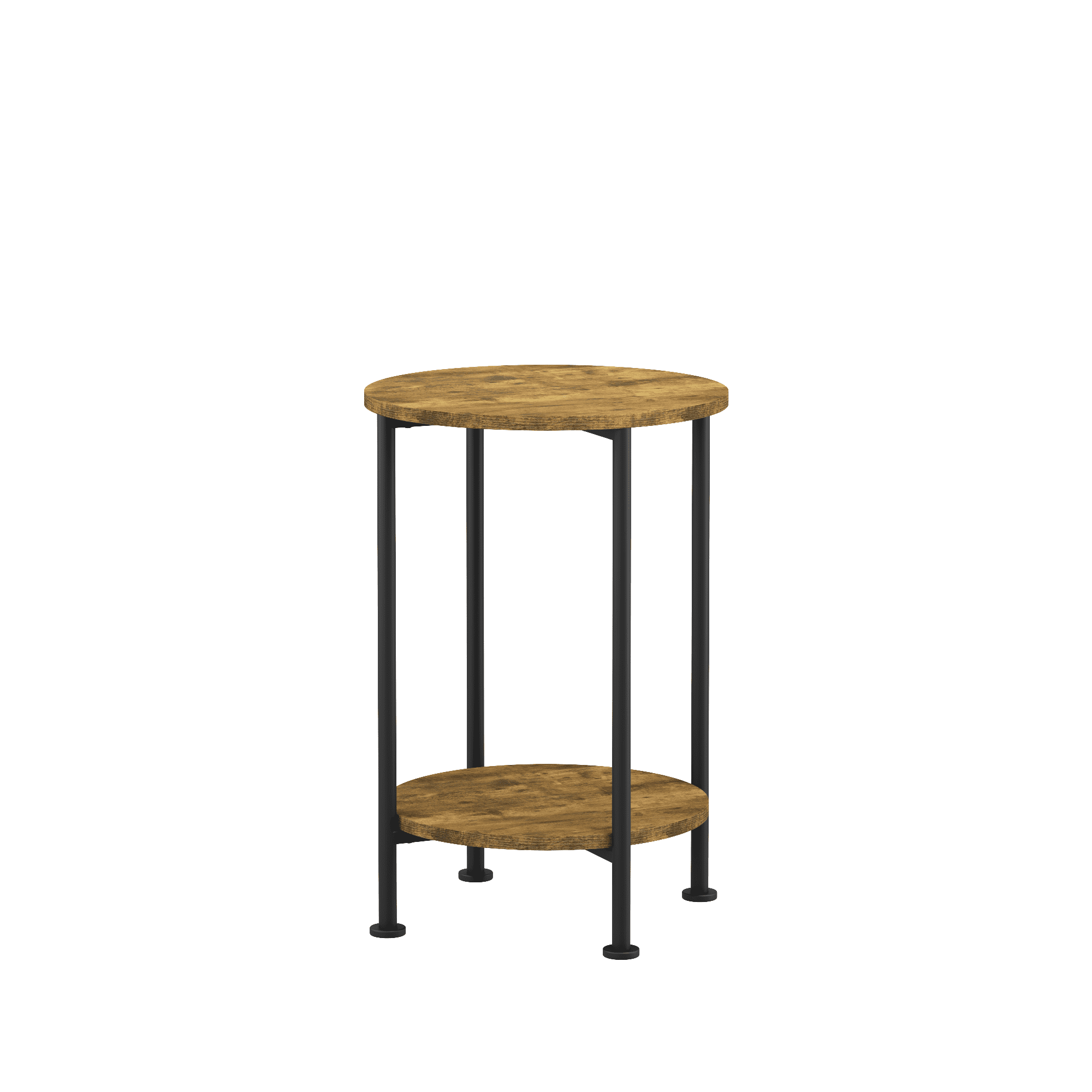 Mintazer 3-Piece Round Coffee Table & End Table Set, Farmhouse Sofa Table and 2 Side Table with Storage for Living Room, Rustic Brown