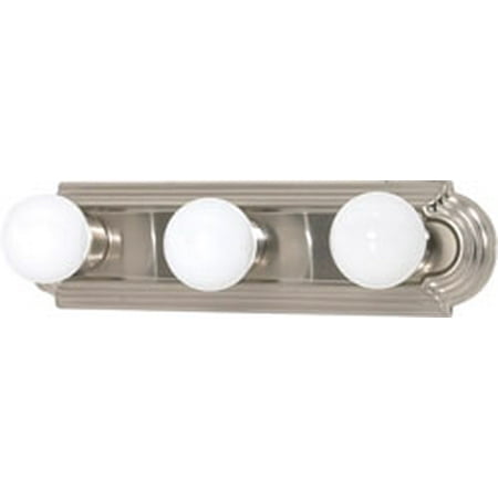 Sterling Brushed Nickel Vanity Replacement for 60/3301 3 LIGHT 18 INCH VANITY RACETRACK STYLE 3 15W GU24 LAMPS INCLUDED BRUSHED NICKEL UTILITY ()