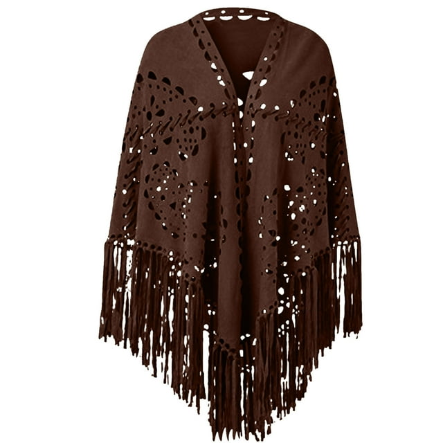 Chal de invierno para mujer, color liso, de gamuza, con flecos, bufanda chal para mujer