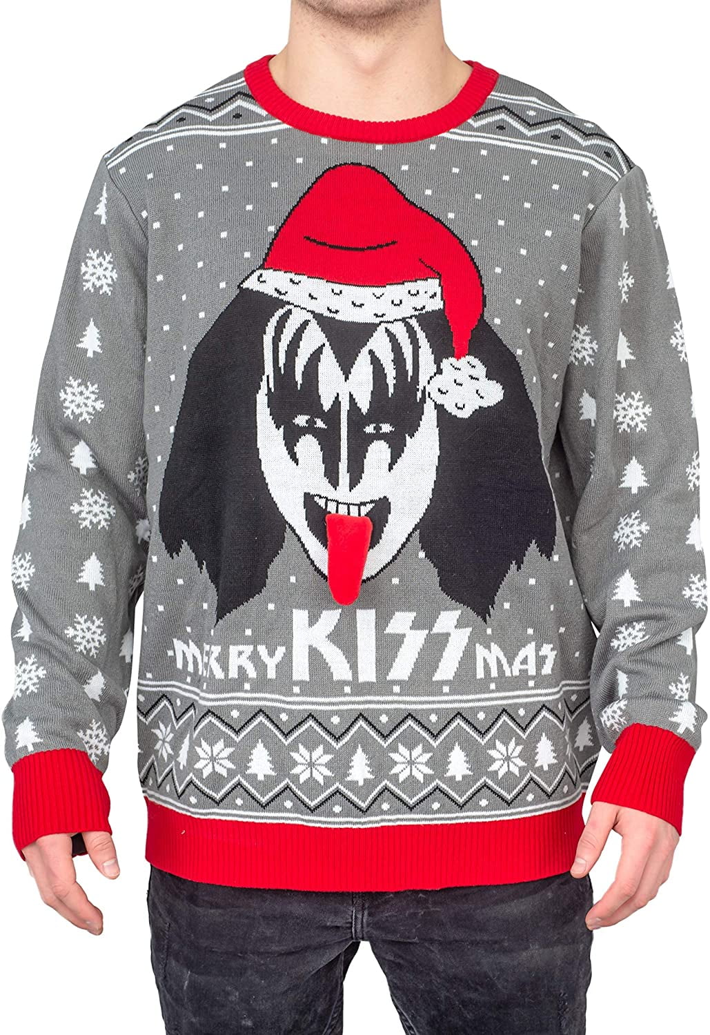 I Was Made For Lovin You Kiss Custom Ugly Christmas Sweater Roll