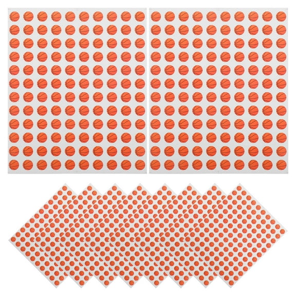 BESTOYARD Basketball Decals Copper Adhesive Orange 20 Sheets