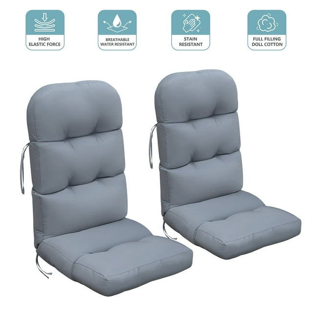 ATR ART to REAL 2 PCS Indoor or Outdoor Waterproof Adirondack Chair Seat and Back Cushion,Gray