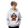 thumbnail image 6 of MAIHAN Highland Cow Hoodies For Kids Cute Cow Print Cozy Pullovers sweatshirts Casual Long Sleeve Fall Winter Sweatshirts(White,2-3 Years), 6 of 6
