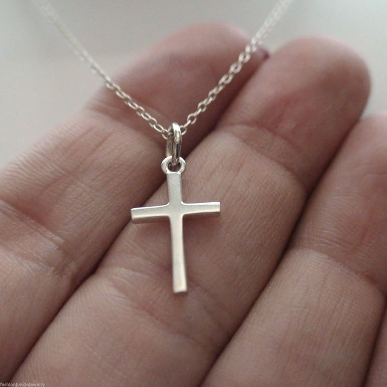 Small silver cross charm online