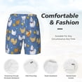thumbnail image 6 of Picia Chicken Family pattern Mens Swim Trunks with Compression Liner Stretch Beach Shorts Quick Dry with Zipper Pockets No-Chafing Board Shorts-Large, 6 of 9