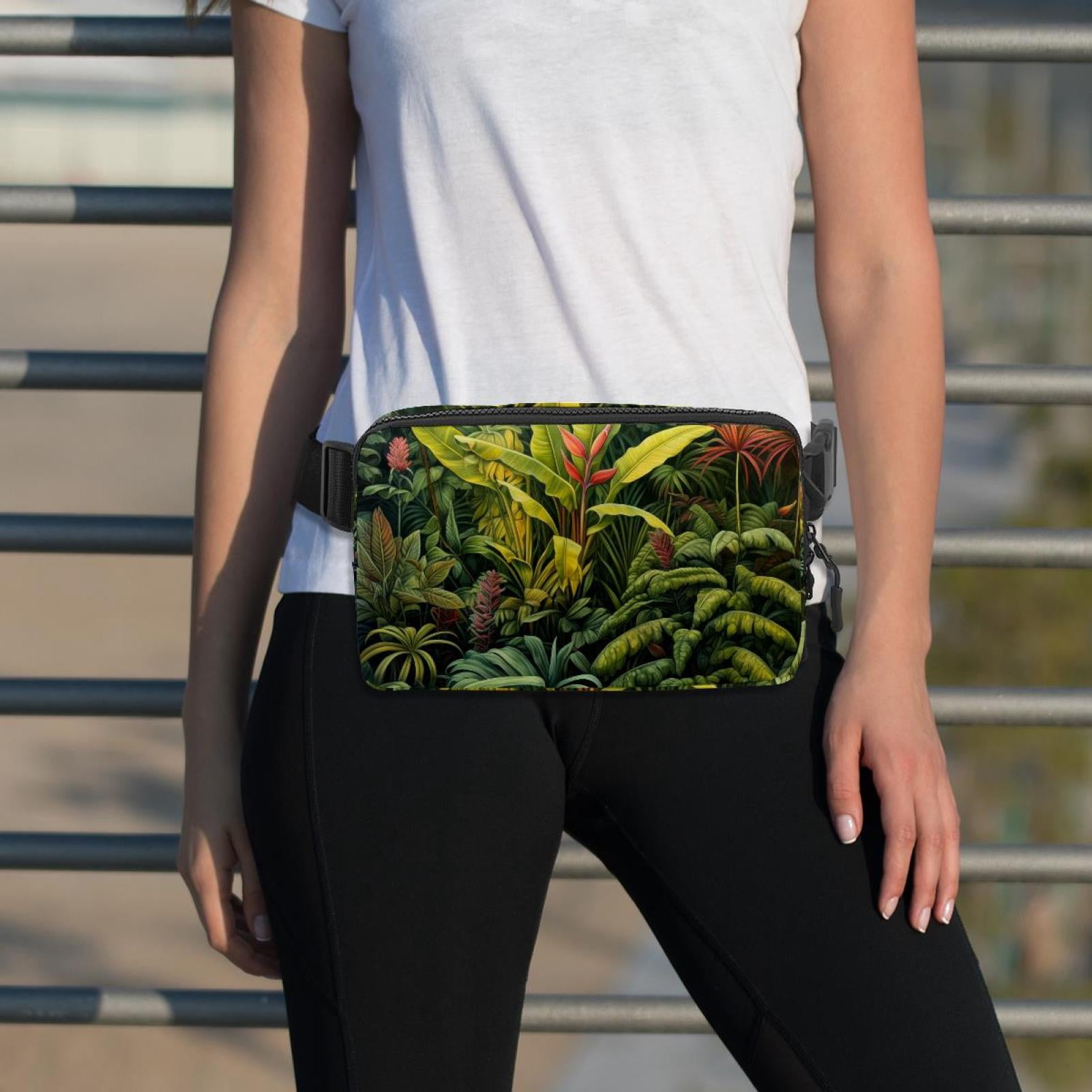Tropical plants Lightweight Adjustable Fanny Packs with Extension Strap - Unisex Waist Bags Running Belt