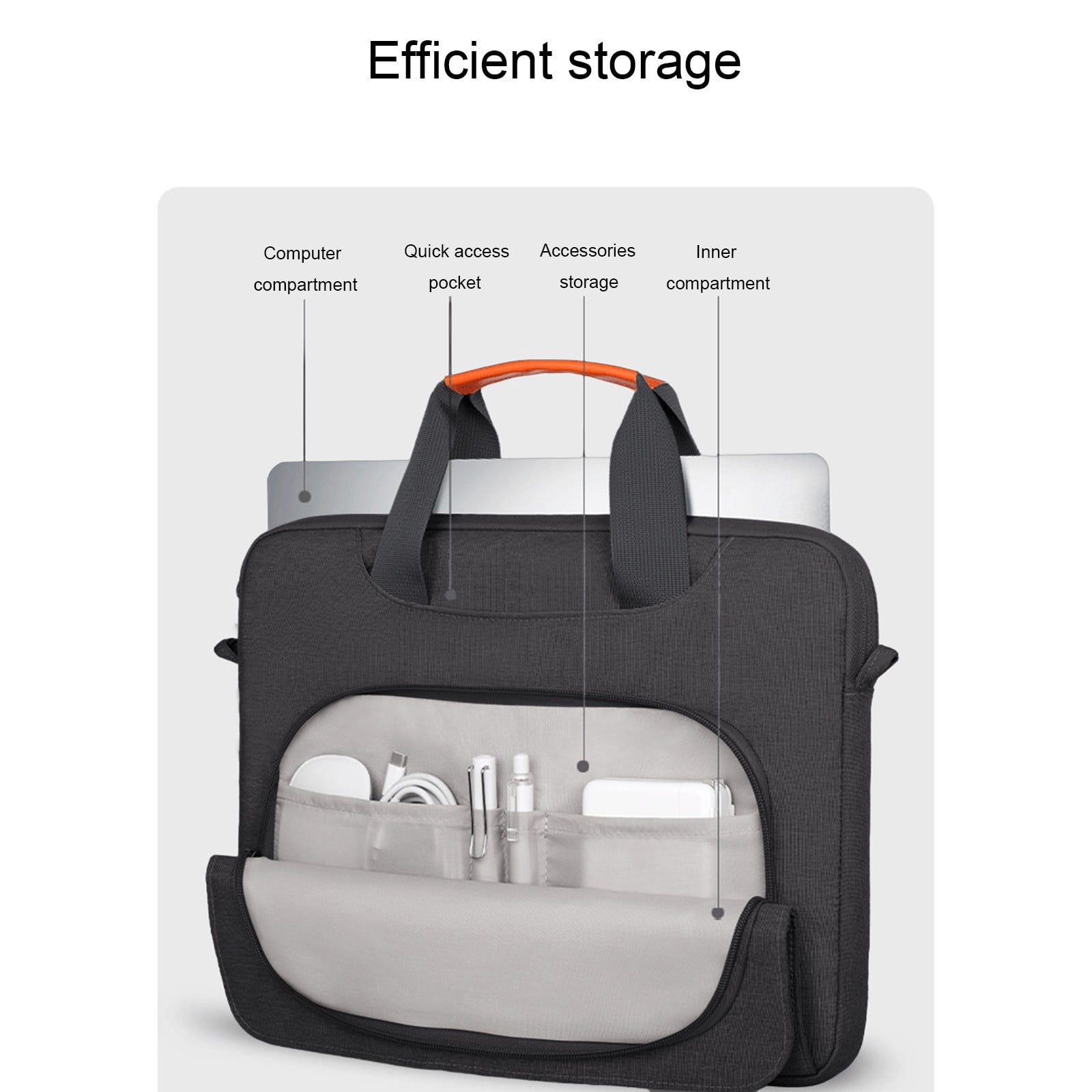 COM1950s 15.6 Inch Laptop Bag,Crossbody Shockproof Computer Case with Removable Shoulder Strap,Waterproof Portable Design and Trolley Compatible for Travel
