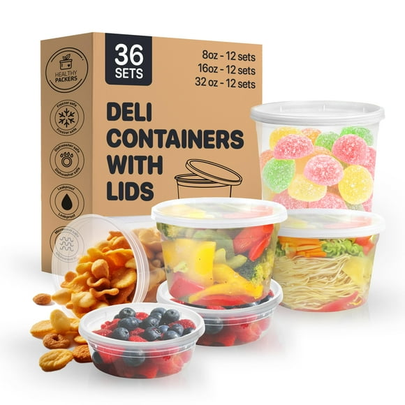 Recipientes de almacenamiento de alimentos Healthy Packers herméticos, paquete de 36