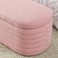thumbnail image 6 of Upholstered Fabric Storage Ottoman Bench, Footrest Footstool, End of Bed Stool with Safety Hinge for Bedroom, Living Room and Entryway, Pink Teddy, 6 of 9