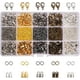 thumbnail image 1 of Kit de 1800 piezas para joyería: terminales para cordón, cierres de mosquetón y anillas de 5 mm en 5 colores., 1 of 9