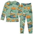 thumbnail image 3 of Boys Pajamas Girls Pajama Cute Crocodile Holding A Pumpkin Lantern Cute Comfortable Cotton Two-piece Pajama Set, 3 of 7