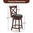 thumbnail image 3 of PayLessHere Classic Rustic Solid Wood Dining Room Swivel Chair Set of 2, 3 of 7