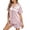 Pink, variant on Trace Kasa Women Silk Satin Pajamas Set Soft Short Sleeve 2 Piece Pjs Button-down Silky Sleepwear, Size S-XL