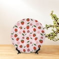 thumbnail image 6 of Balery Floral Strawberr Print Bone China Decorative Plate Ceramic Dinner Plates Art Crafts with Display Stand-6in, 6 of 6