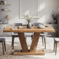 thumbnail image 5 of Tribesigns 47" Dining Table for 4, Wood Oak Kitchen Table with Heavy Duty Pedestal for Dining Room, 5 of 8