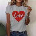 thumbnail image 2 of VKOYWKM Women's Valentines Day T Shirts Romantic Love Heart Graphic Tee Tops Short Sleeve Crew Neck Valentine Gift Tee Casual Hearts Tops, 2 of 6