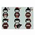 thumbnail image 1 of Ethnic Cutting Board, Unique Geisha Dolls in Folkloric Costumes Outfits Hair Sticks Kimono Art Image, Decorative Tempered Glass Cutting and Serving Board, Small Size, Black Red, by Ambesonne, 1 of 1