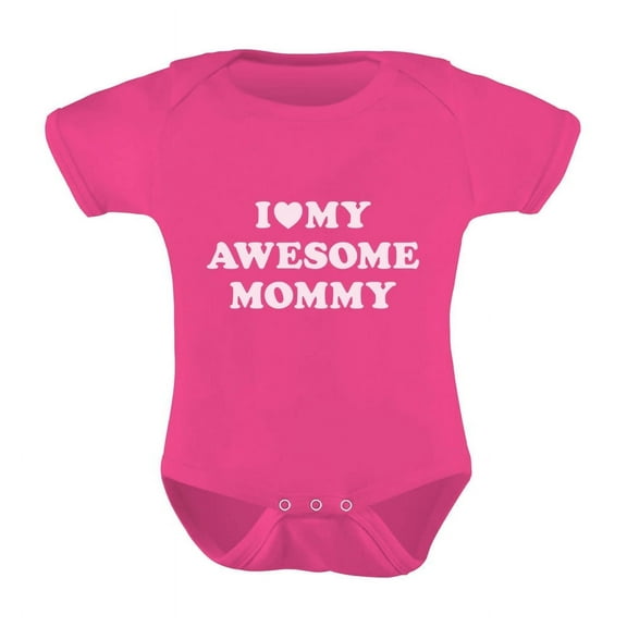 Tstars Boys Unisex Best Gift for Mother's Day Shirts I Love my Awesome Mommy Baby Toddler Cool Cute Gift for Mom Shirts for Baby Boy Mothers Day Gift Baby Bodysuit