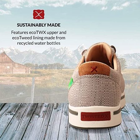 Twisted X Men's Nano Toe Light Grey Work Shoes MCAN003/ size 8 1/2 w