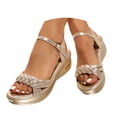 thumbnail image 3 of Orthopedic Wedge Sandals Women Ankle Strap Espadrilles Boho Summer Shoes Arch Support, 3 of 9