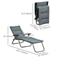 thumbnail image 2 of CoSoTower Chaise Longue Pliable, Chaise Longue de Patio Inclinable avec Dossier Réglable à 6 Positions, Gris, 2 of 7