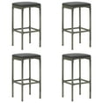thumbnail image 6 of vidaXL 5 Piece Patio Bar Set with Cushions Poly Rattan Gray, 6 of 11