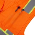 thumbnail image 3 of 3C Products ANSI/ISEA 107-2015 Class 2 Safety Green Cool Mesh Safety Vest w/ Zipper Closure and 4 Outside Pockets / Solid Front & Mesh Back- SV2400-2XL, 3 of 8
