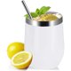 thumbnail image 1 of Juego de tazas de cáscara de huevo de acero inoxidable 304 de 12oz, taza aislante de vino de gran barriga en forma de U con cepillo para cubrir tazas de paja, 1 of 8