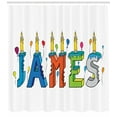 thumbnail image 3 of Ambesonne James Shower Curtain, Birthday Candle Pattern, 69"Wx75"L, Multicolor, 3 of 3