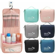 PINK Travel Shower Toiletry Makeup Bag Waterproof Case with Hook For Hanging