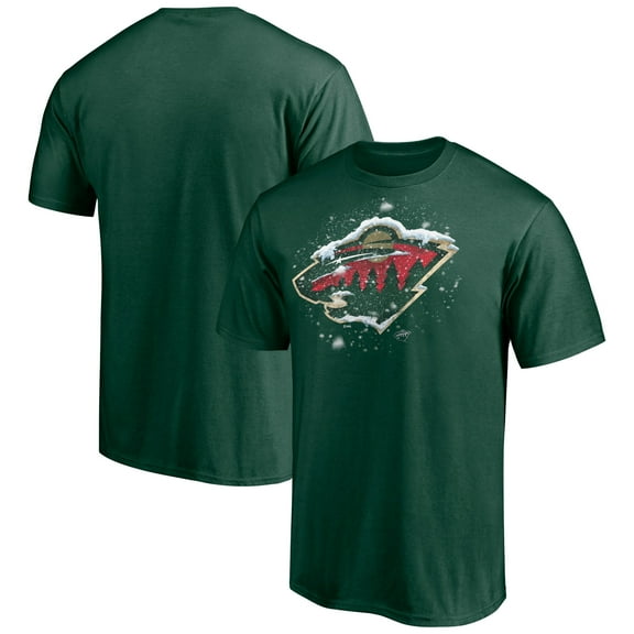 Men's Green Minnesota Wild Snow Logo T-Shirt