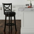 thumbnail image 2 of Lavish Home Faux Leather High-Back Counter-Height Swivel Bar Stool (Black), 2 of 8
