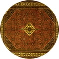 thumbnail image 1 of Ahgly Company Machine Washable Indoor Round Persian Yellow Traditional Area Rugs, 3' Round, 1 of 4