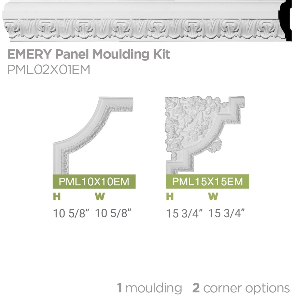 2 1/8"H x 7/8"P x 94 1/2"L Emery Panel Moulding