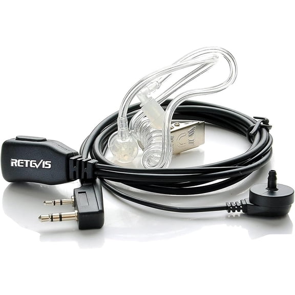 Retevis 2 Pin PTT Mic Covert Acoustic Headset Compatible with Kenwood PUXING Baofeng UV-5R UV-5RA 888S Retevis RT22 RT21 H777 (1 Pack)